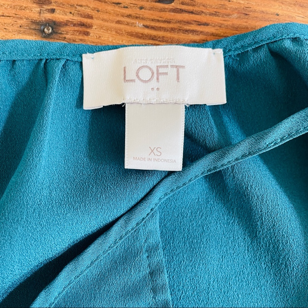 LOFT Aqua Teal Blue Spaghetti Strap Tank Top - Picture 4 of 5